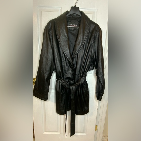 Women’s Leather Coat from Wilson House of Leather Thigh Length Belted Jacket - Picture 1 of 7
